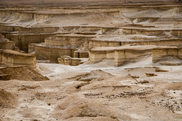 Interesting landscape between Dead sea and Masada fortress in Israel - Photo, Image