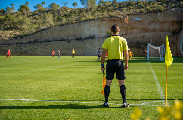 assistant referee in a football match watching the game - Photo, Image