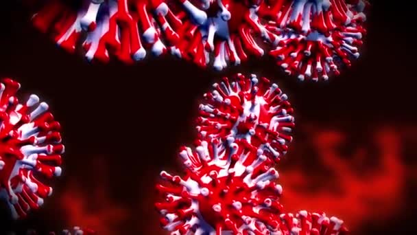 Coronavirus canada epidemia covid-19 síntomas de las células. 2019-ncov cuarentena canadiense para detener el riesgo de contagio covid19 - animación 3d
 - Metraje, vídeo