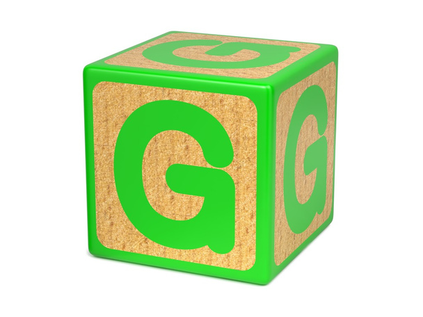 子供のアルファベット ブロックの手紙 g. - 写真・画像