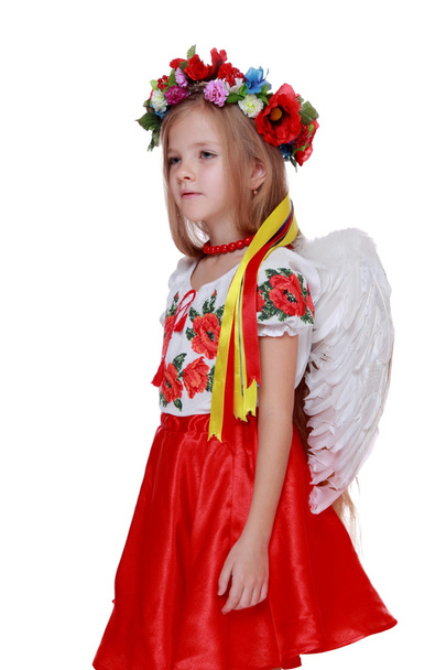 Little angel in Ukrainian costume - Zdjęcie, obraz