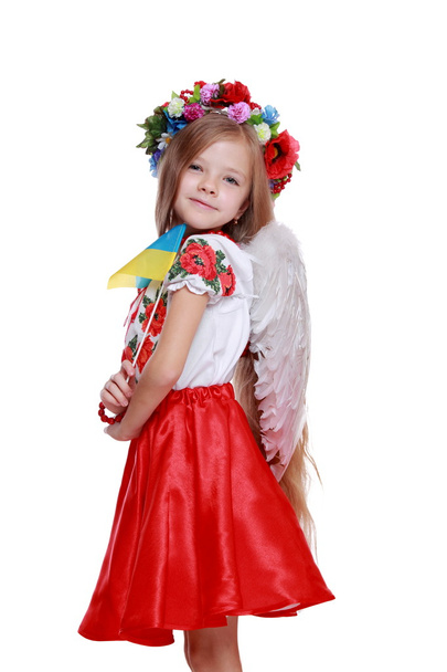 Angel girl in a national Ukrainian suit - Photo, image