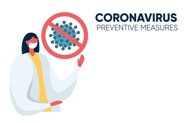 Coronavirus banner, concepto corvid-19 simplemente vector ilustración
   - Vector, Imagen