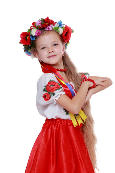 Girl in a Ukrainian national costume - Φωτογραφία, εικόνα