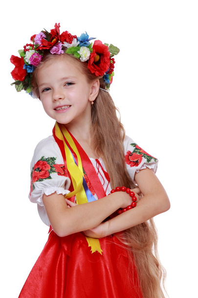 Girl in a Ukrainian national costume - Valokuva, kuva