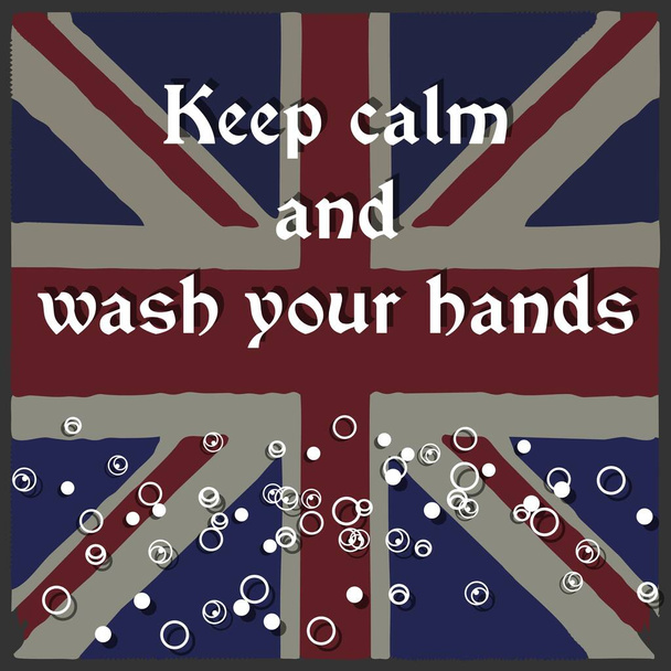 Keep calm and wash your hands label - Vector, Image