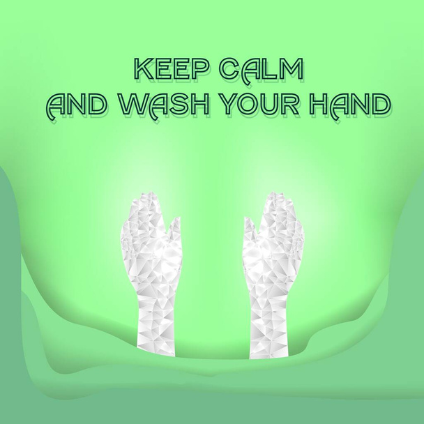 Restez calme et lavez-vous les mains bannière
 - Vecteur, image
