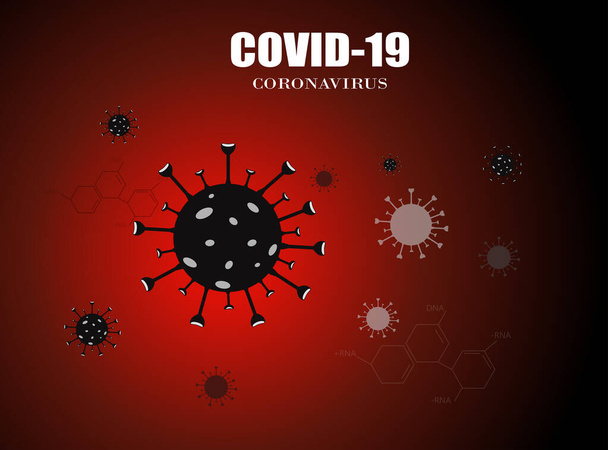 Хвороба коронавірусу COVID-19. Вірусні клітини вірусу респіраторного грипу. Нова офіційна назва хвороби Коронавіруса COVID-19, векторна ілюстрація - Вектор, зображення