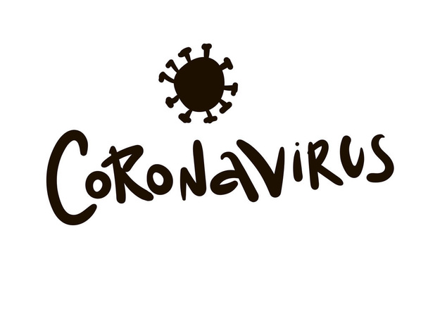 lettering Stop Coronavirus on black, 2019-nCoV Novel Coronavirus Bacteria. No Infection Concepts. Dangerous Coronavirus Cell in China, Wuhan. Isolated Vector Icon - Vecteur, image