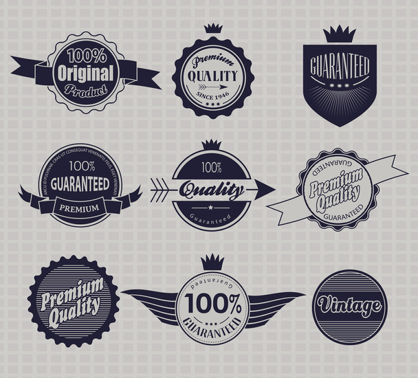 Set of retro vintage labels. Vector illustration. - Vetor, Imagem