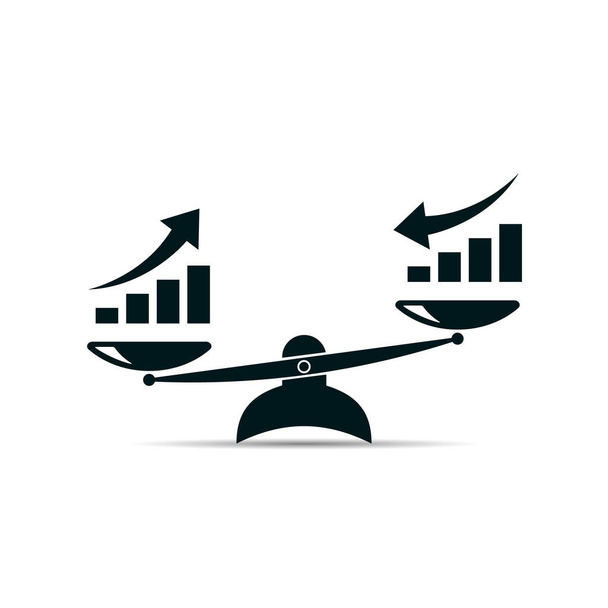 scales icon. growth up and growth down. vector symbol - Vector, Image