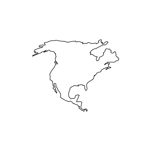 Mapa de Norteamérica. Diseño plano simple. vector
 - Vector, Imagen