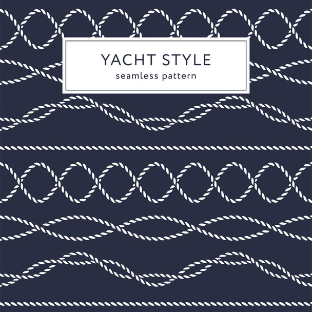 Nautical rope seamless pattern. Yacht style design - Vektor, kép