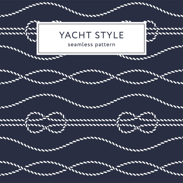Nautical rope seamless pattern. Yacht style design - Διάνυσμα, εικόνα