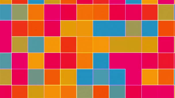 Kolorowe tło mozaiki, generowane komputerowo. Powierzchnia wielokolorowych bloków. 3d renderowanie stylu geometrycznego - Materiał filmowy, wideo