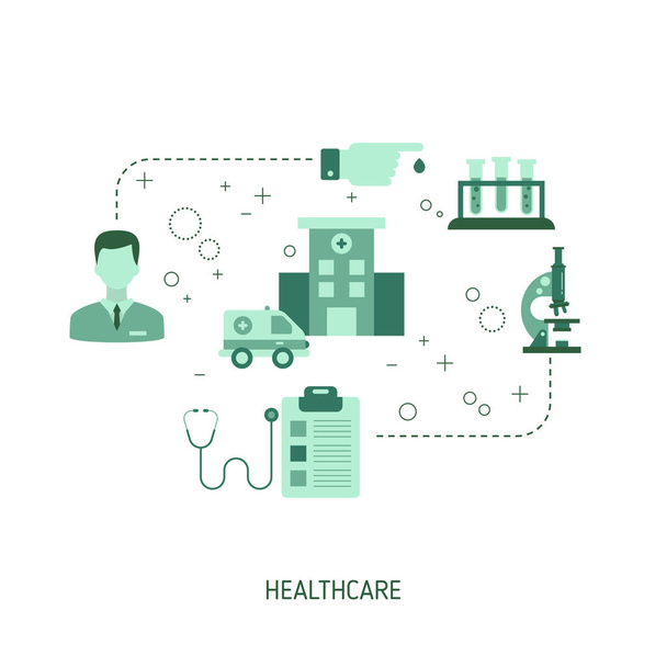 Medicine and healthcare concept. Vector illustration for website, app, banner, etc. - Вектор, зображення