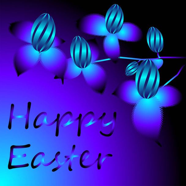 Greeting card Happy Easter in multicolored neon shades - Фото, зображення