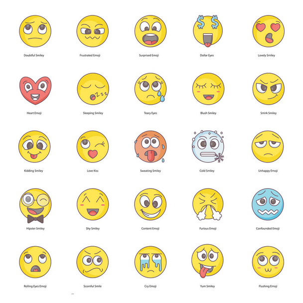 Conjunto de Emoticones de Cara de Texto
 - Vector, Imagen