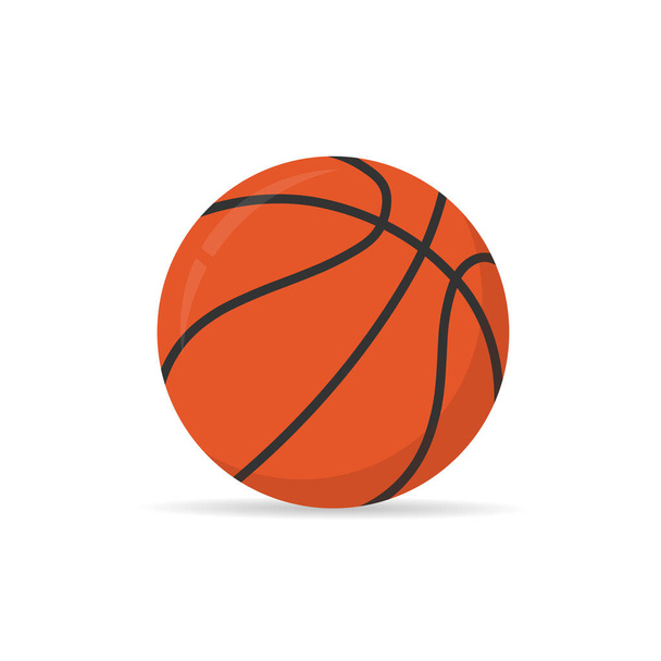 pallone da basket isolato su sfondo bianco. illustrazione vettoriale stock in stile cartone piatto.10 eps. - Vettoriali, immagini