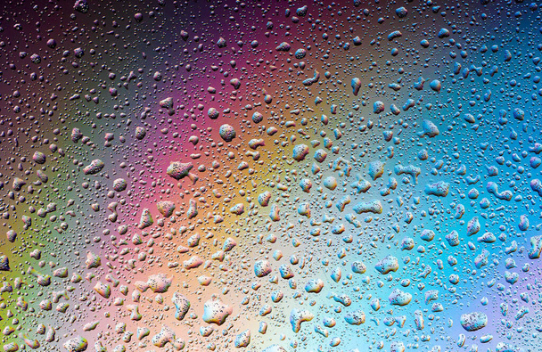 Abstract drops on a rainbow, can be used as a background. Concept, abstract art - Fotoğraf, Görsel