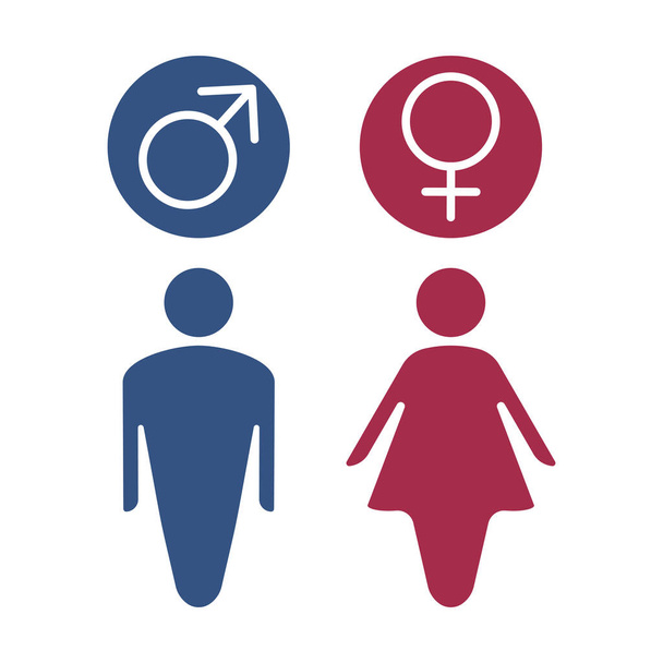 Набор векторных мужских и женских гендерных символов, знак "Женщина-мужчина"
. - Вектор,изображение