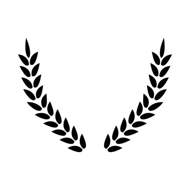 corona de laurel, diseño heráldico, icono negro
 - Vector, Imagen