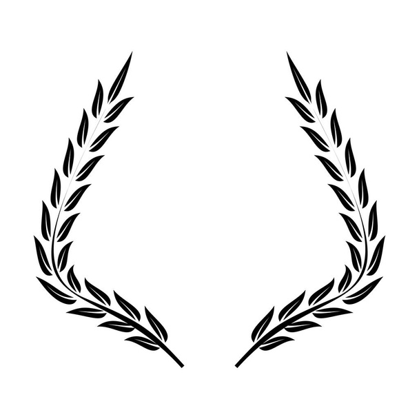 laurel wreath, heraldic design, black icon - Vector, Image
