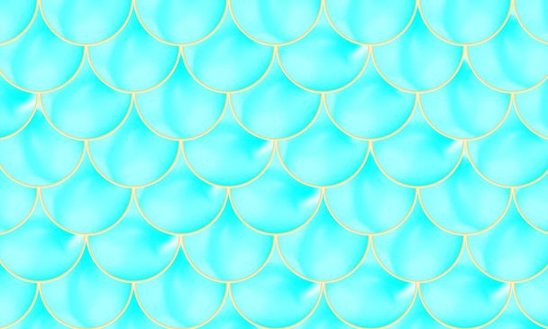 Mermaid scales. Fish squama. Blue pattern. Vector. - Vektör, Görsel