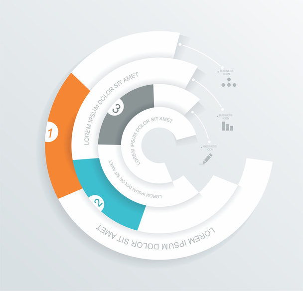 Infographics circle origami style - Vector, Imagen