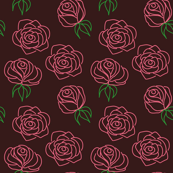 seamless pattern with roses - Vector, Image