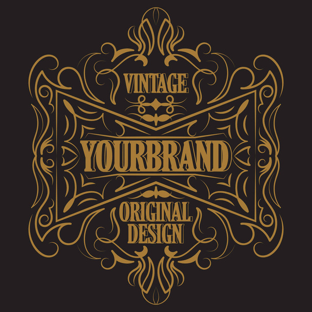 Antikes Etikett, Vintage-Rahmendesign, Typografie, Retro-Logo-Vorlage, Vektorillustration - Vektor, Bild
