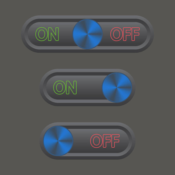 Icon set On and Off Toggle switch button. Vector illustration. - Vektor, obrázek