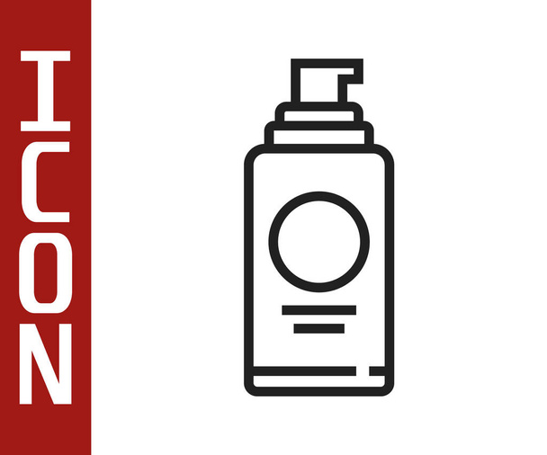 Musta viiva Spray voi hiuslakkaa, deodorantti, antiperspirantti kuvaketta eristetty valkoisella pohjalla. Vektorikuvaus - Vektori, kuva