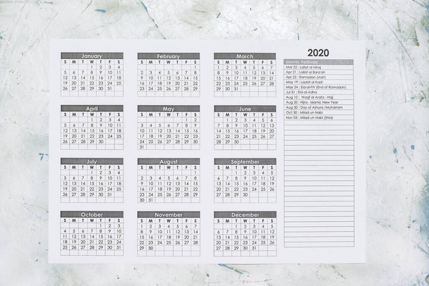 Hijri 1441 calendar year. Islamic calendar 2020 with Islamic festivals list - Photo, Image