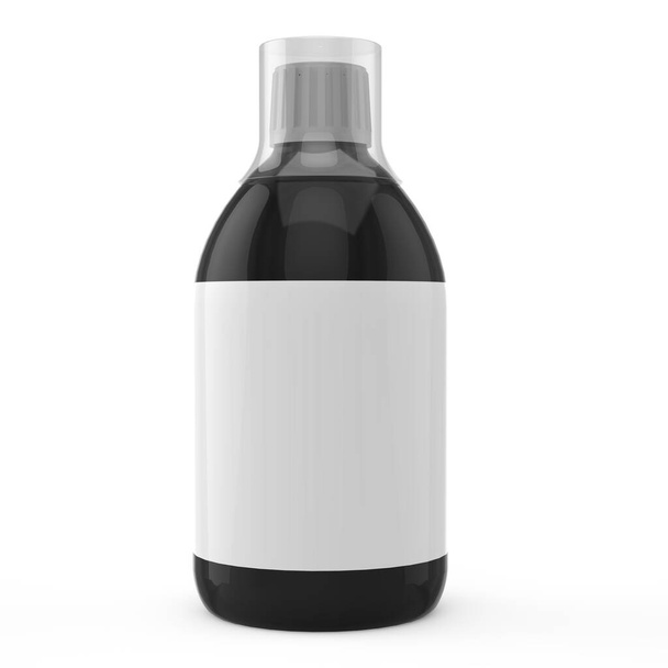 3D ілюстрація, макет чорної пляшки на білому тлі
 - Фото, зображення