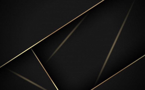 Abstrakcyjny wzór luksusowy ciemny czarny ze złotem. Wzory tła premium - Wektor, obraz