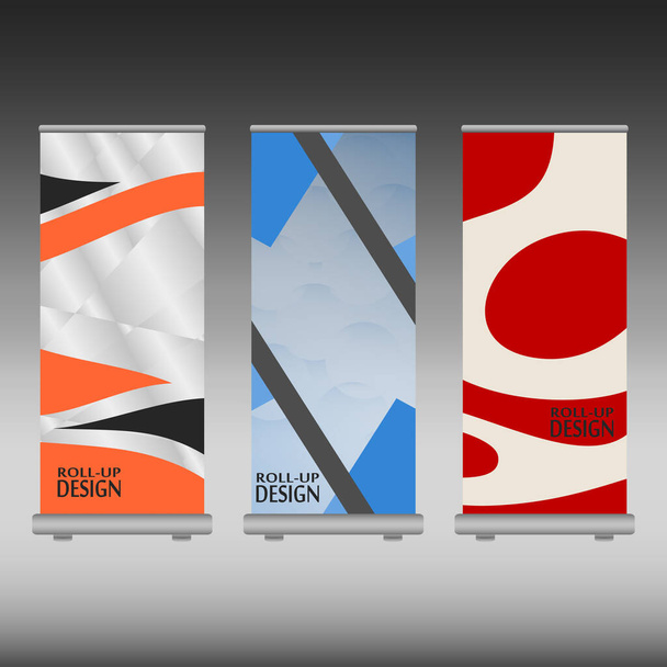 Roll up banner stand design. Ilustración vectorial - simplemente puede cambiar el color y el tamaño
. - Vector, Imagen