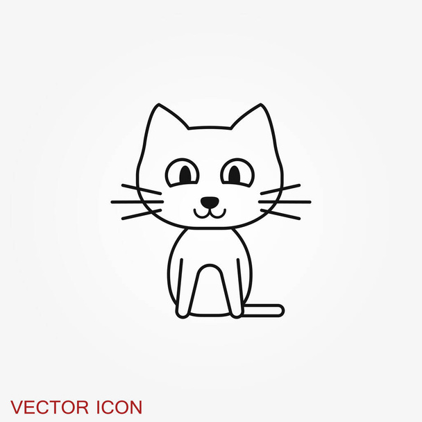 Macska ikon. Kittyvektor ikon. Macska szimbólum elszigetelt háttér - Vektor, kép
