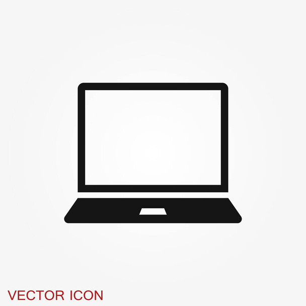 Ikona laptopa, symbol wektora izolowany na tle - Wektor, obraz