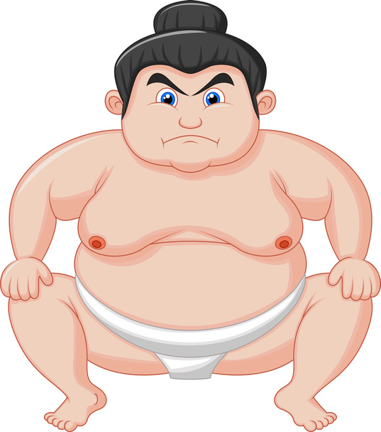 相撲の力士の漫画 - ベクター画像
