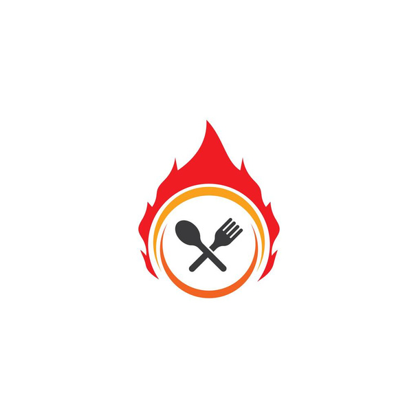 vork en lepel restaurant logo vector template - Vector, afbeelding