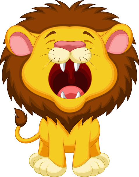 kreslený lev řvoucí - Vektor, obrázek