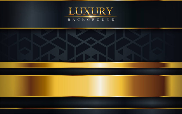 Luxury dark background with golden lines and abstract shape. Vector graphic illustration - Vector, Image