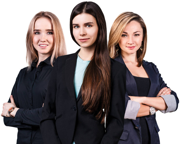 Collage di tre giovani donne con le mani incrociate
. - Foto, immagini