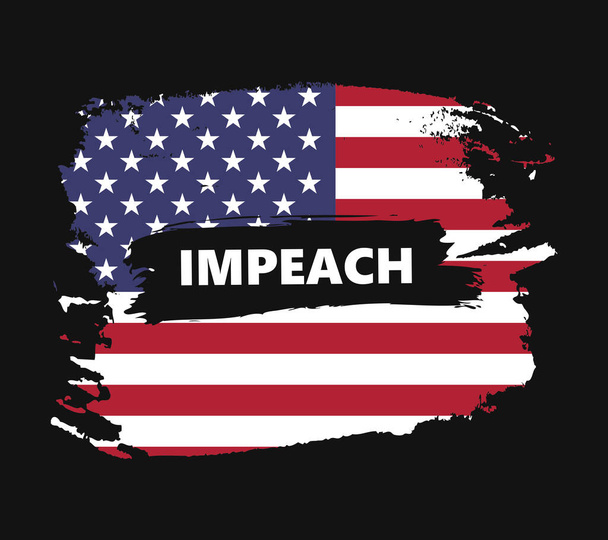 spandoek in de vorm van een abstracte Amerikaanse vlag met de inscriptie impeachment - Vector, afbeelding
