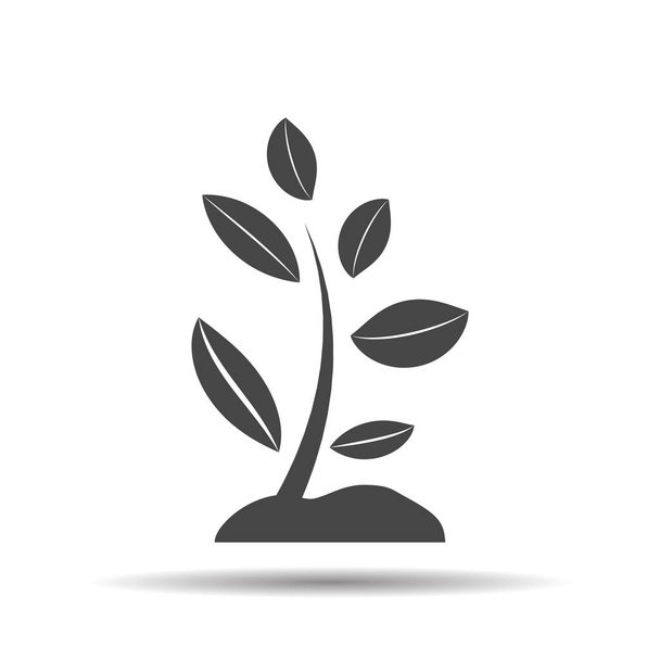 plant sprouting from ground. Symbol of ecology, environmental awareness - Vector, Image