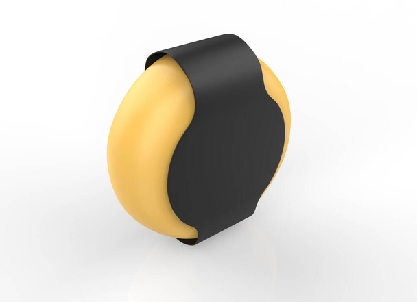 Żółta głowa (koło) sera. Odizolowany na białym tle. Ilustracja 3D - Zdjęcie, obraz