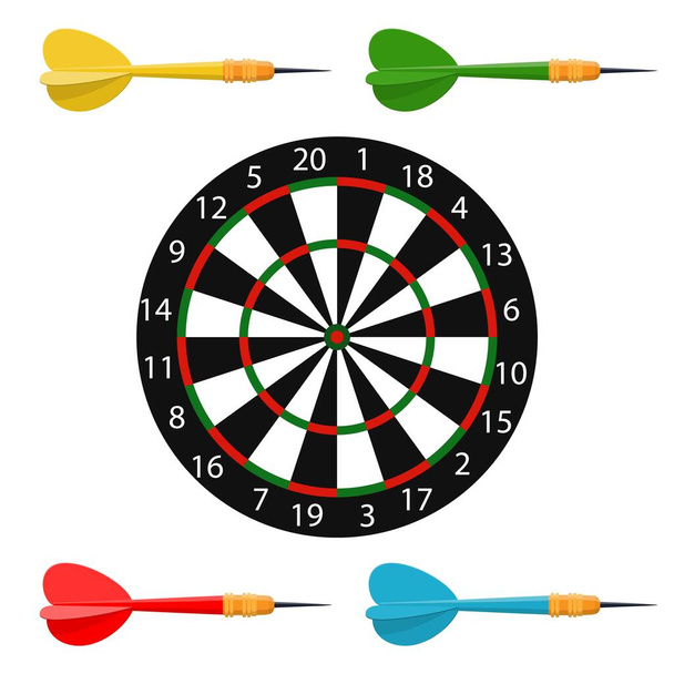 Classic dart board target - Vector, Image