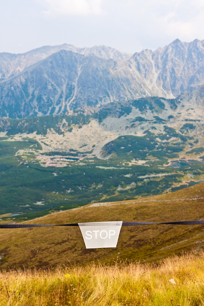 Stop sign in Tatra mountains - Photo, Image