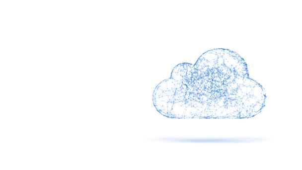 cloud computing animación tecnológica del símbolo de la nube de los puntos conectados en movimiento caóticamente lento concepto de tecnología de nube animación de bucle sin fisuras
 - Metraje, vídeo